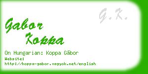 gabor koppa business card