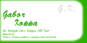 gabor koppa business card